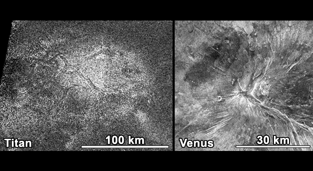 Saturn Moon Titan Has a 'Hot Cross Bun' in NASA Photo